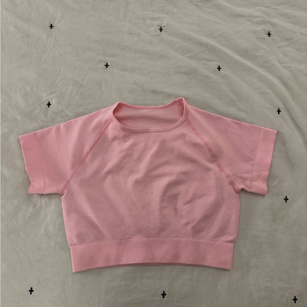 Pink Short Sleeve Alethic Crop Top